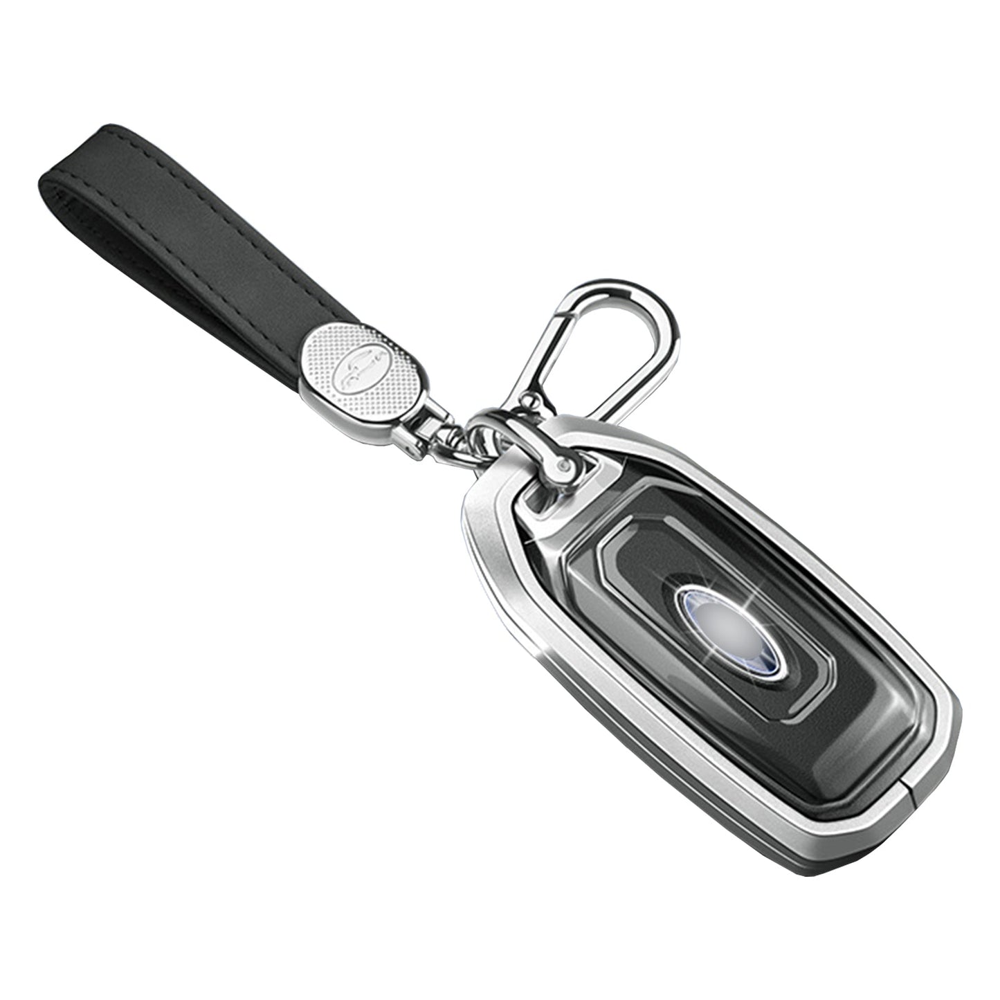 Custodia per chiave auto in TPU argentato in lega di alluminio con fibbia per Ford