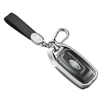 Custodia per chiave auto in TPU argentato in lega di alluminio con fibbia per Ford