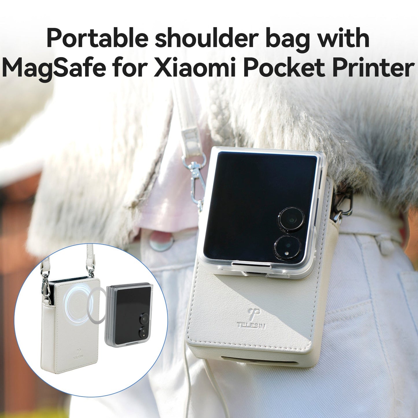 Borsa portaoggetti magnetica per fotocamera e telefono cellulare per stampante fotografica tascabile Xiaomi 1s
