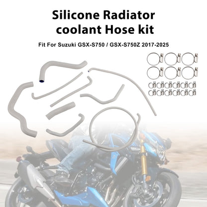 Kit di tubi flessibili in silicone per il liquido di raffreddamento del radiatore per Suzuki GSX-S750/Z 2017-2025
