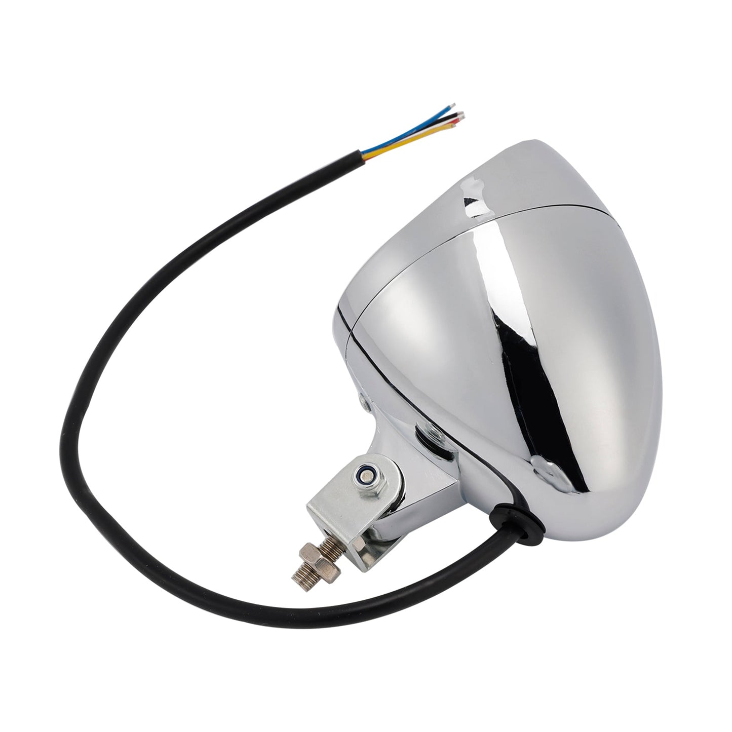 #D18 Faro Lampada Faretto Interruttore Colore Universale Adatto Cromato Per Moto