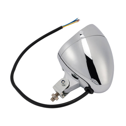 #D18 Faro Lampada Faretto Interruttore Colore Universale Adatto Cromato Per Moto