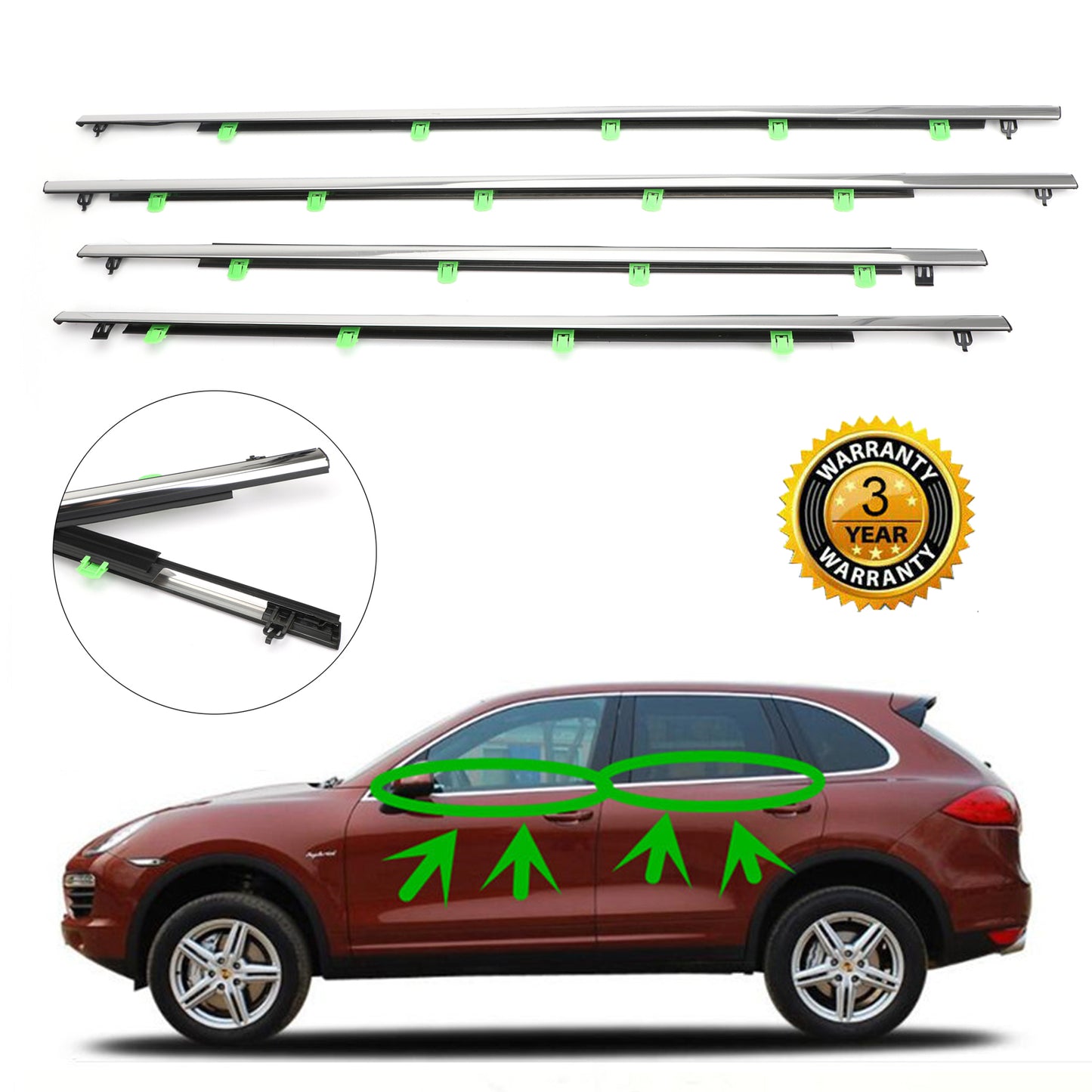 2007-2011 Honda CR-V CRV 72950-SWA-A01 4 pezzi guarnizioni finestrino