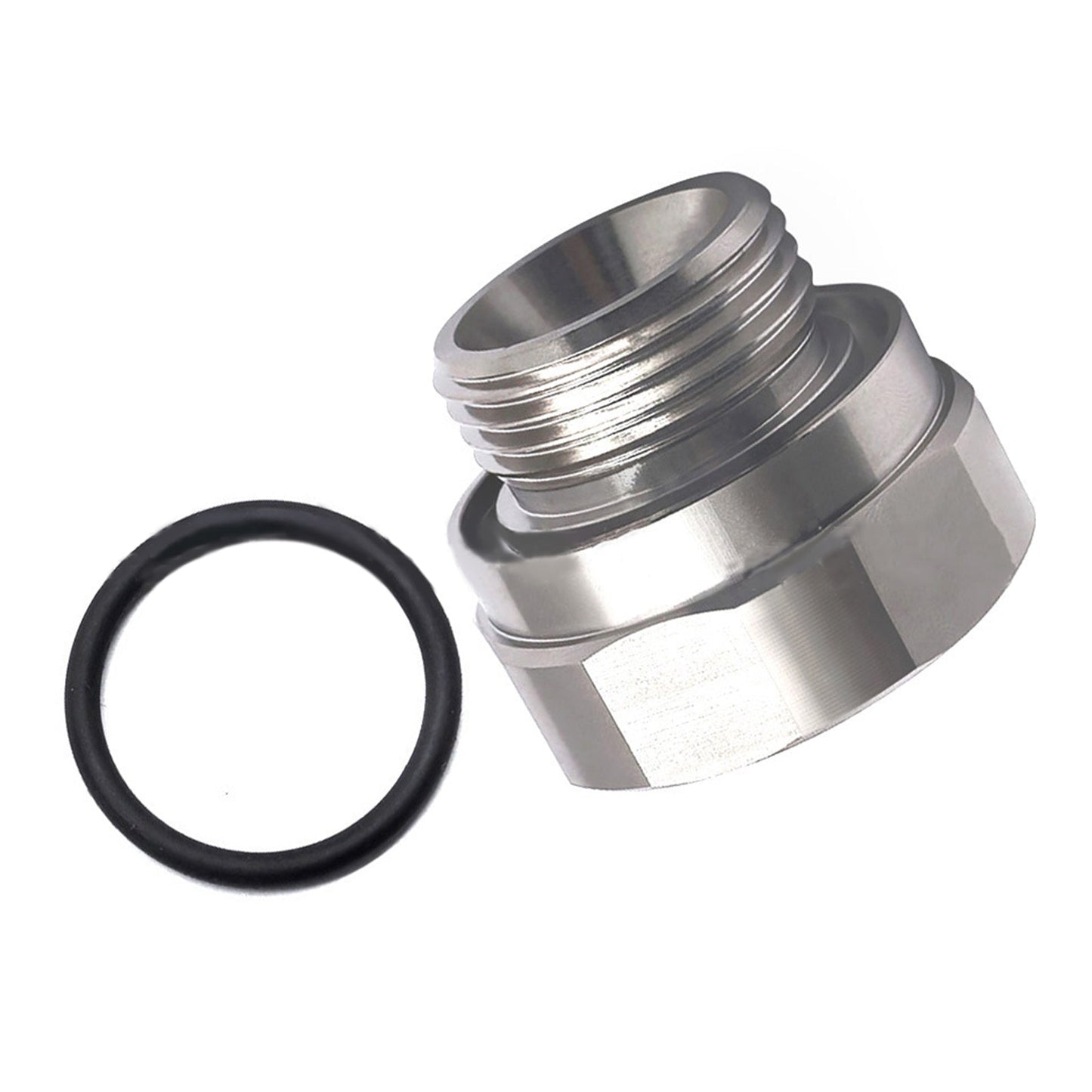 Adattatore per valvola di scarico olio, filettatura 27mm-2.0, colore argento, codice A-211.