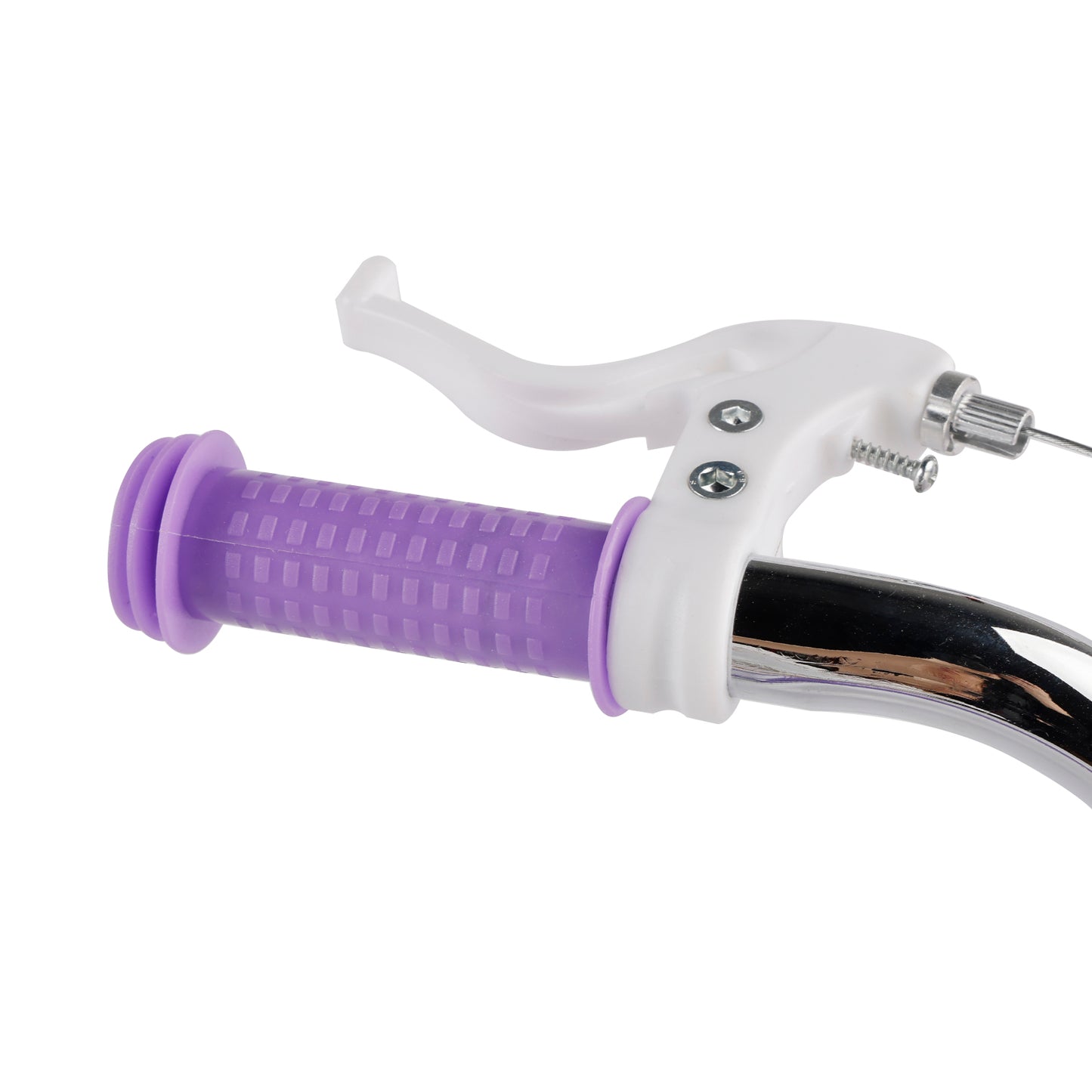 Bicicletta da principessa per bambini da 18" per ragazze, con ruote da allenamento rimovibili, rosa/viola
