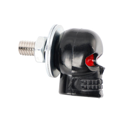 Bulloni per telaio targa con testa a teschio in plastica M6, ferramenta nera X2