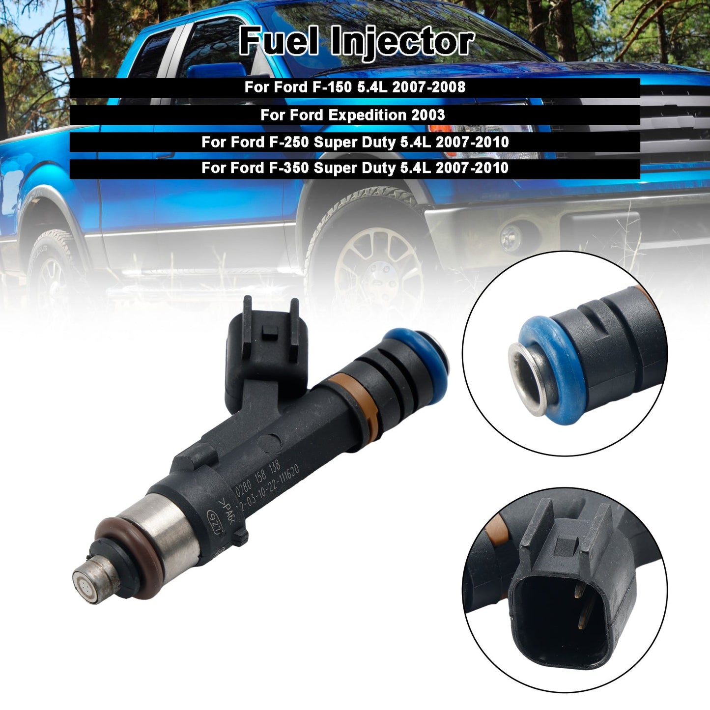 1PZ/8PZ iniettore carburante 0280158138 adatto per Ford F150 F-150 5.4L 2007-2009 E150 E250