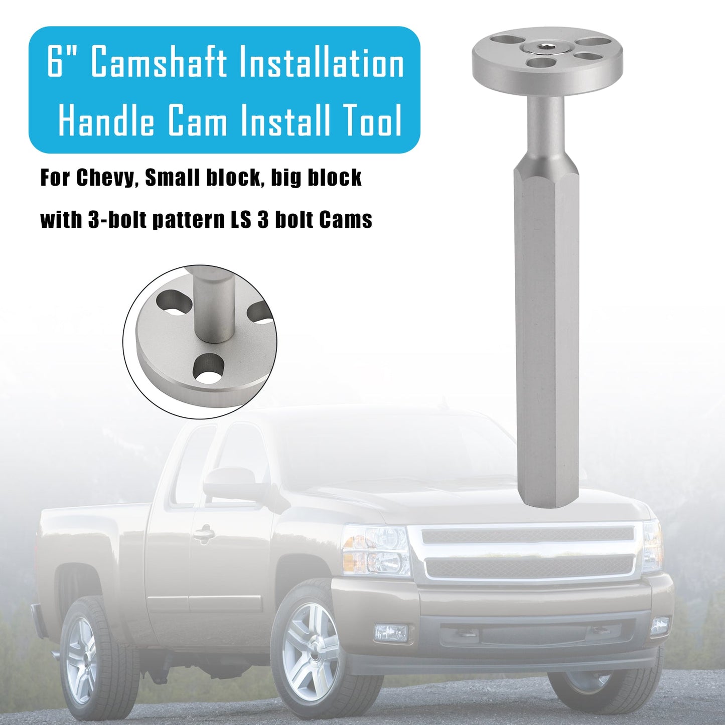 Maniglia di installazione dell'albero a camme da 6"" Strumento di installazione della camma per Chevy con schema a 3 bulloni