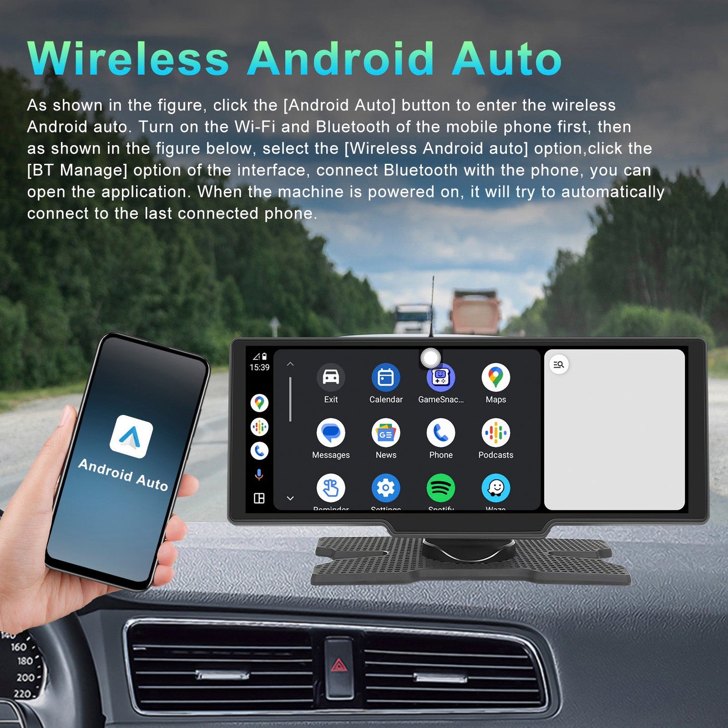 Sistema di navigazione per auto con display HD da 10,26 pollici, CarPlay, macchina all-in-one, telecamera a 12 LED