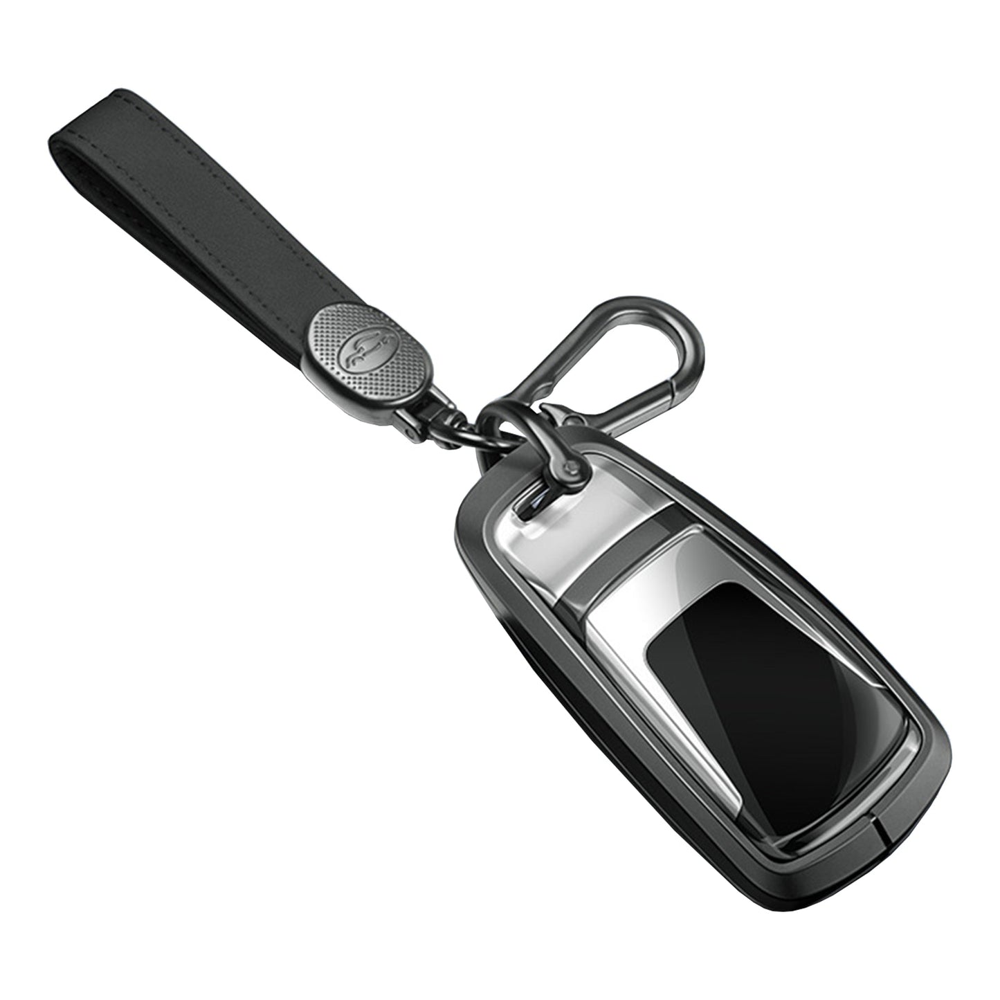 Custodia per chiave auto in TPU nero in lega di alluminio con fibbia per Audi a6l a4l a3