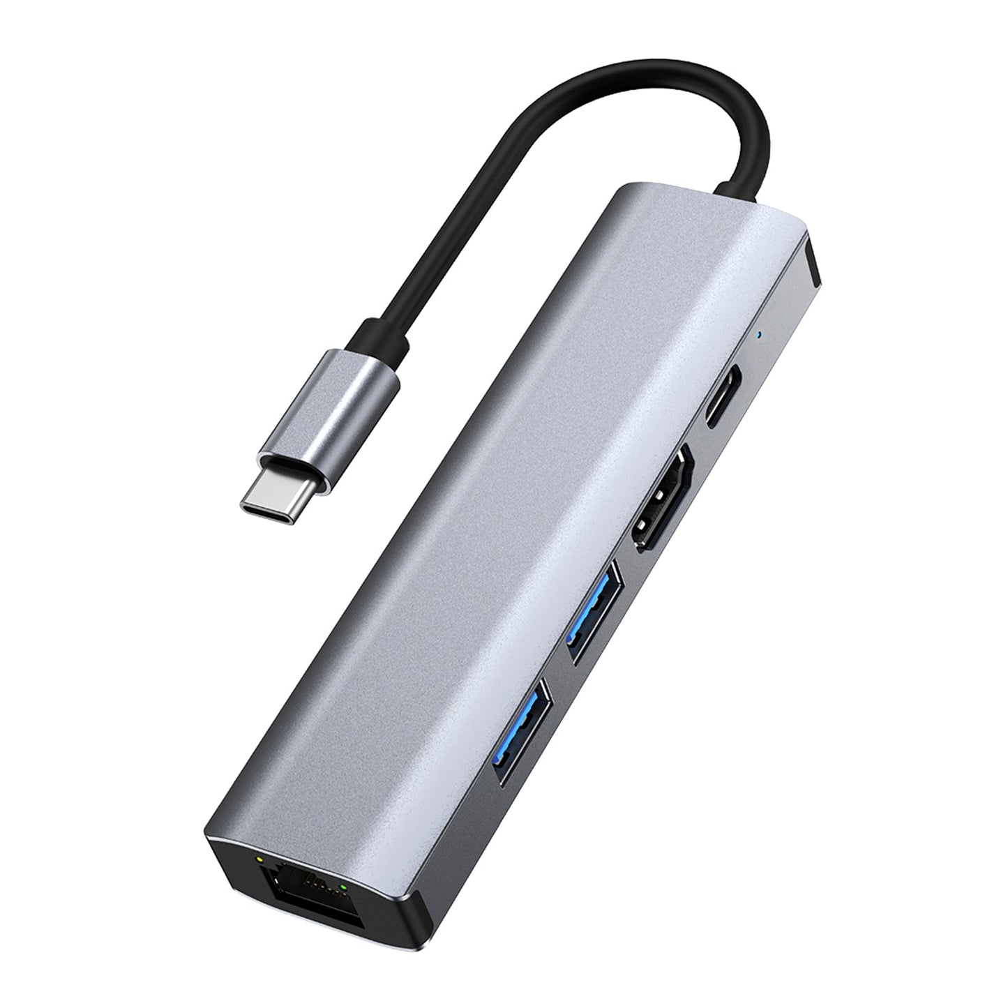 5 in 1 TYPE-C a USB3.0*1+USB2.0*1+PD100W/dati USB-C+HDMI+scheda di rete 100M per iPad