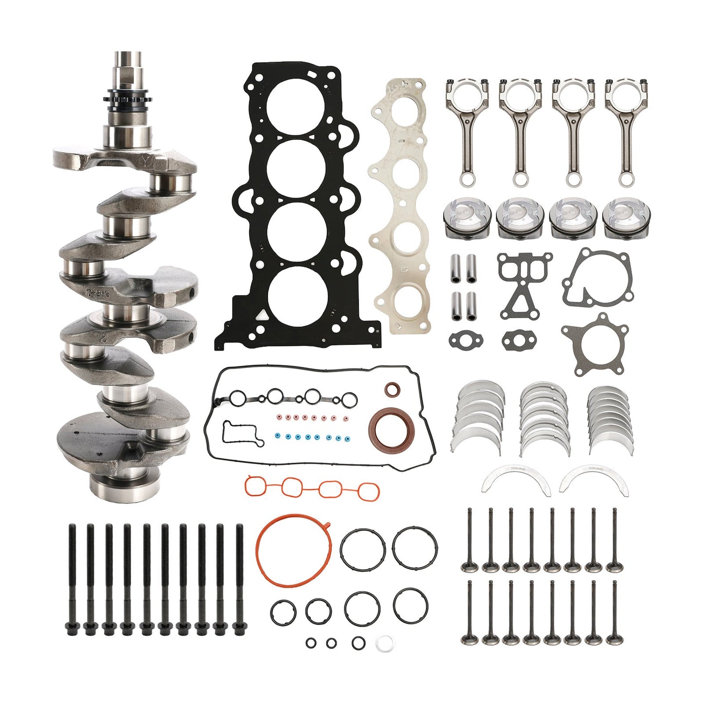 Kit di revisione per ricostruzione motore Hyundai i40 G4FD 2011–2019 con albero motore e biella