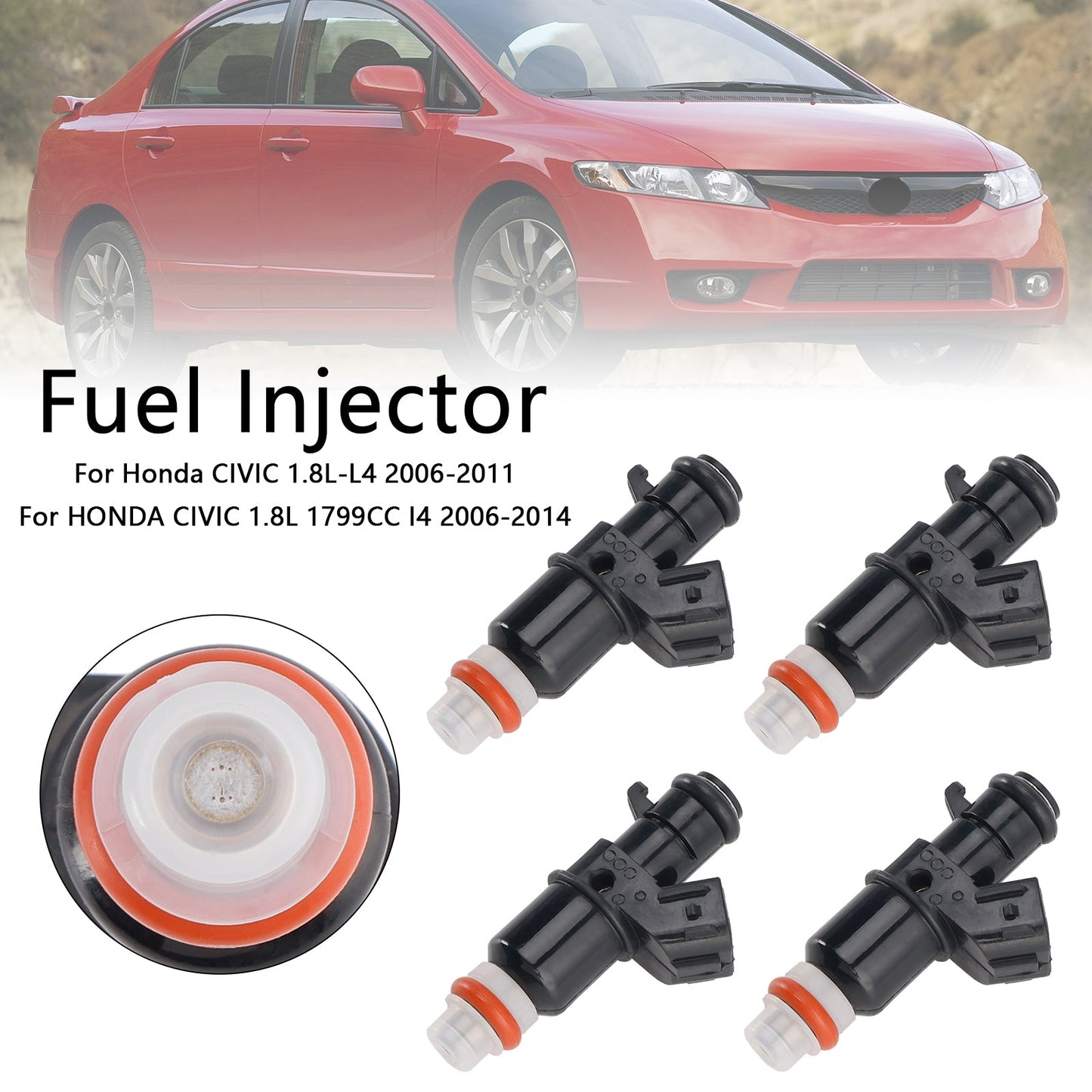 Iniettore di carburante 4 pezzi 16450-PWC-J01 adatto per HONDA CIVIC 1.8L 2006-2014 MP4274