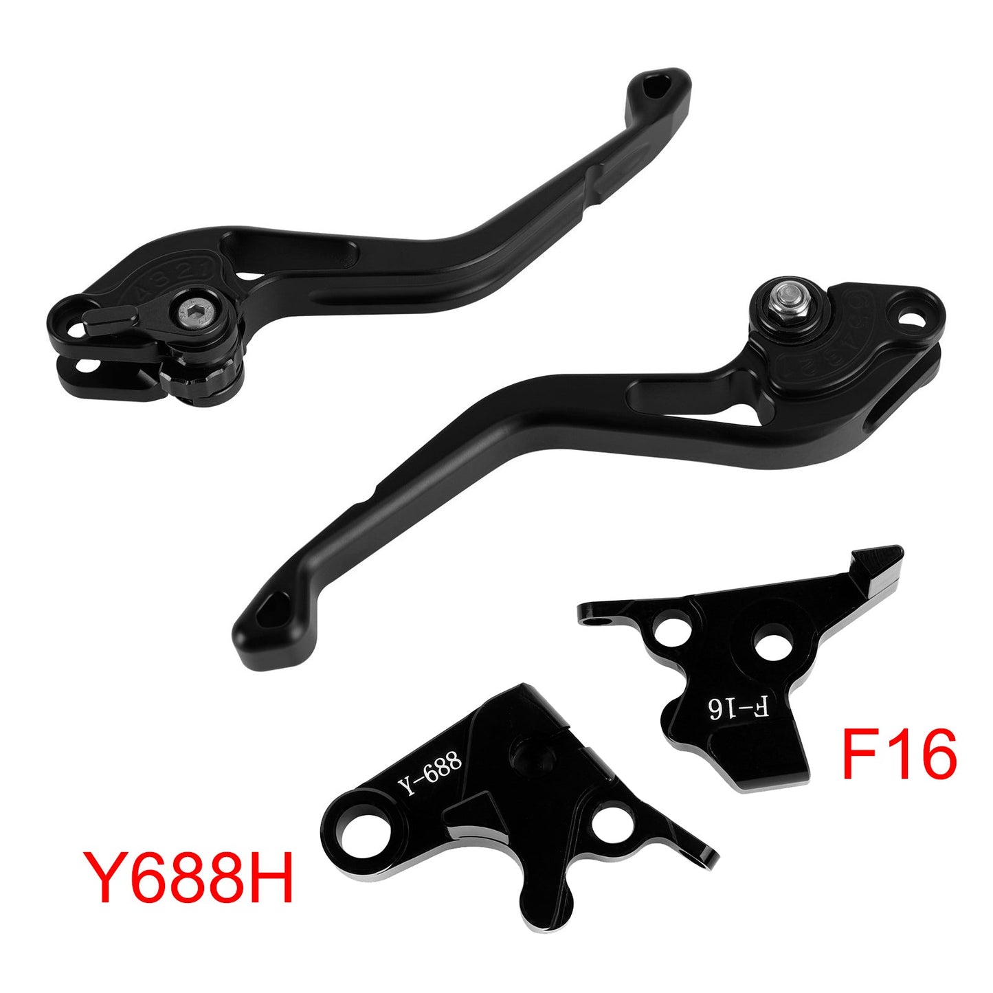 Nuova leva freno e frizione corta compatibile con Yamaha FZ6 FAZER XSR 700 900 ABS, colore nero.