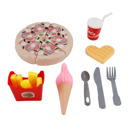 Pizza e gelato, giocattolo per bambini, set da cucina con cibo finto, giocattolo per bambini