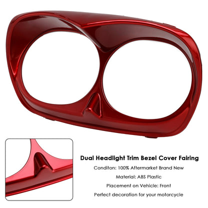 Copertura della cornice del faro anteriore doppio per Road Glide 1998-2013