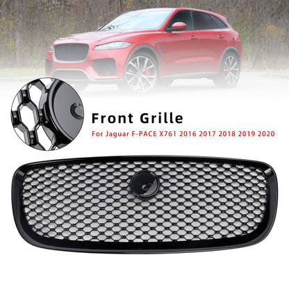 Per JAGUAR F-PACE X761 2016-2020 ABS Griglia paraurti anteriore nera lucida