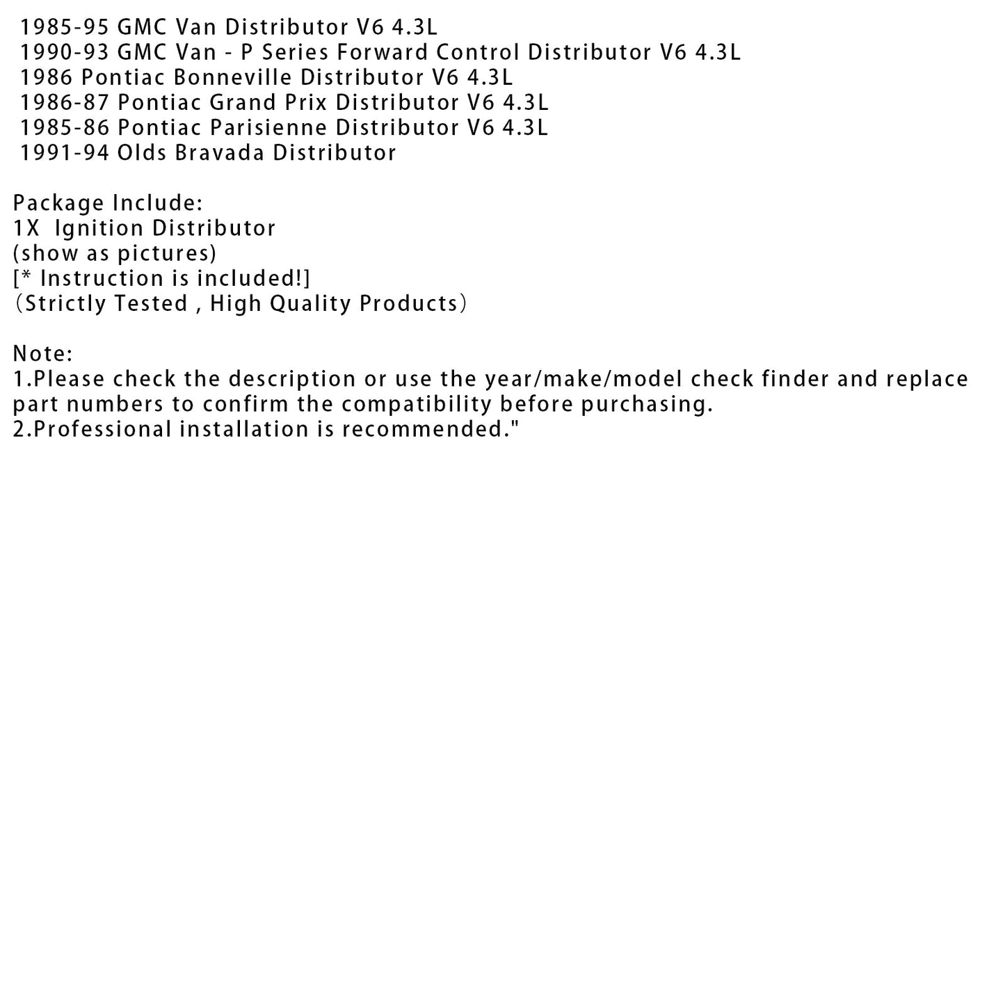 Distributore di accensione ad alte prestazioni V6 4.3L per camion GMC R1500/R2500 del 1987 841635 GM23