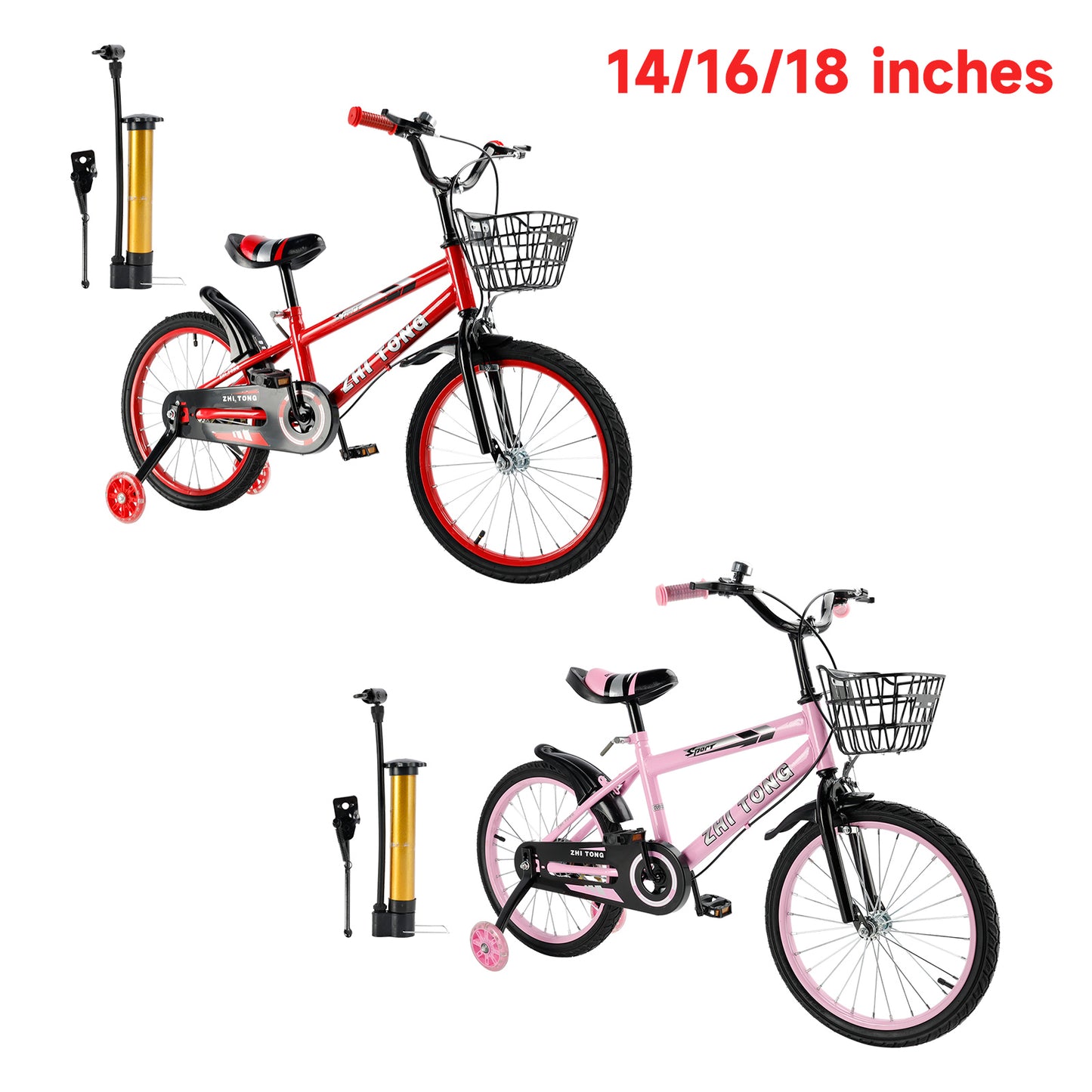 14/16/18 pollici per bambini in bicicletta per bambini ragazzi e ragazze con ruota ausiliaria