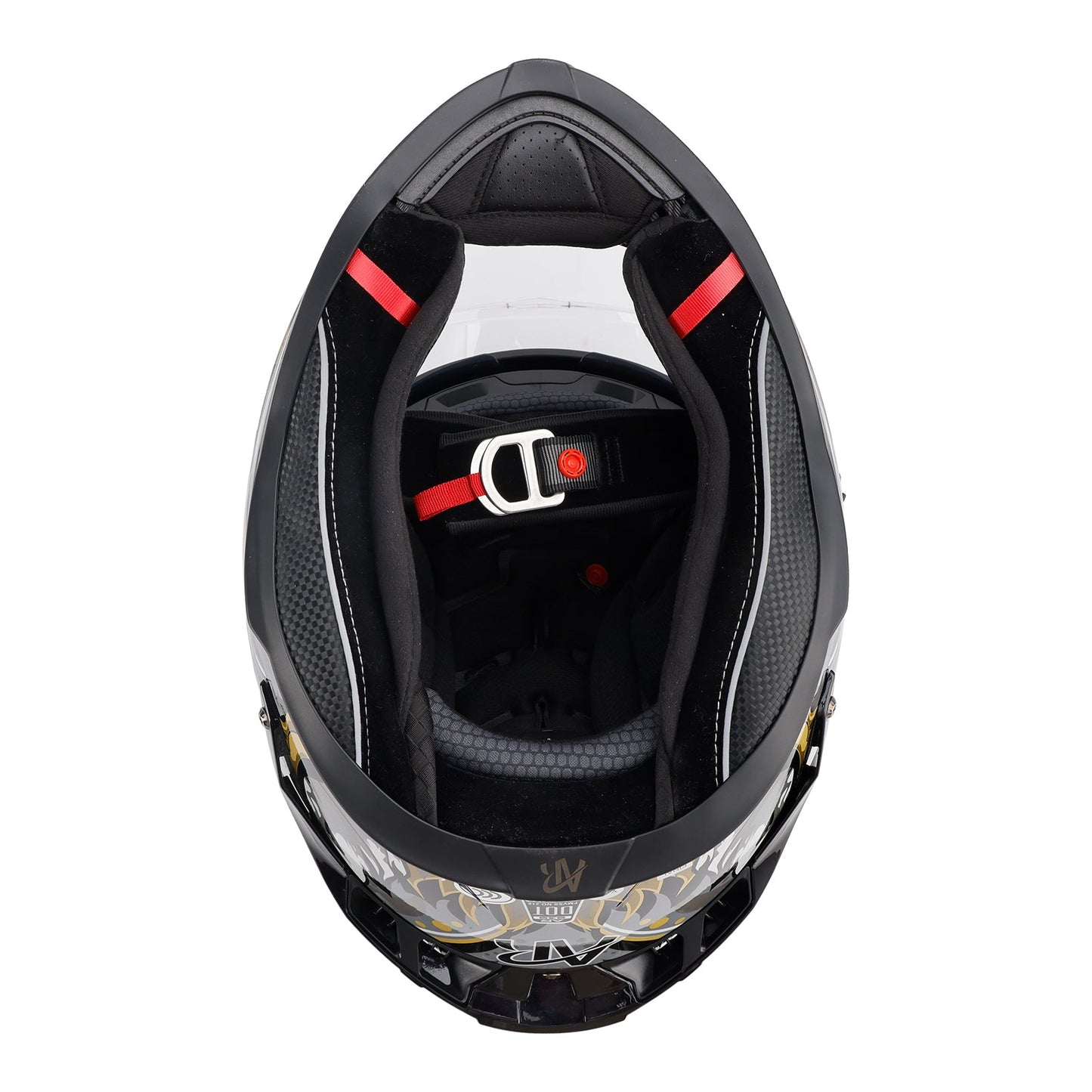 Casco da moto DOT per adulti Street Integrale Nero Oro