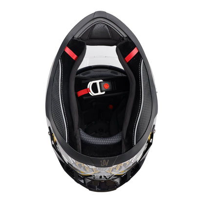 Casco da moto DOT per adulti Street Integrale Nero Oro