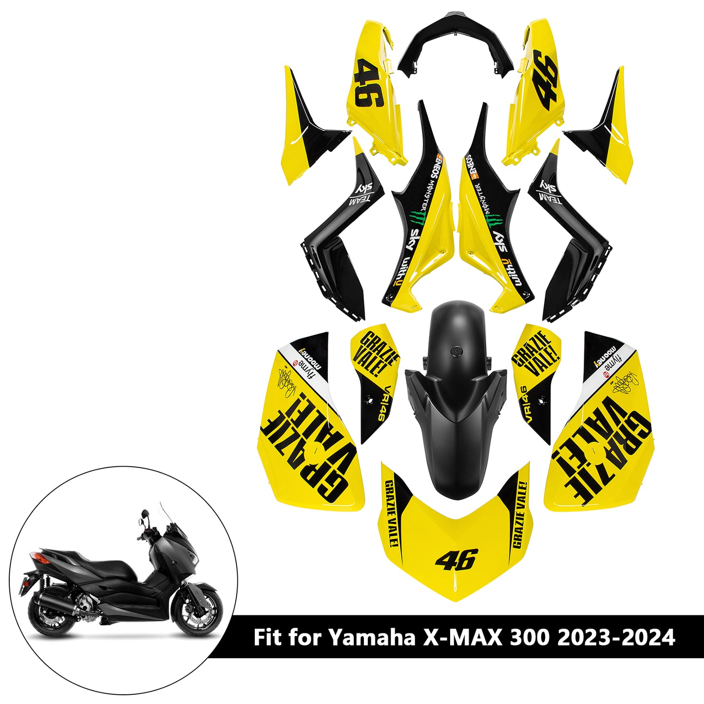 Kit carena carrozzeria iniezione ABS per Yamaha X-MAX 300 XMAX 2023-2024