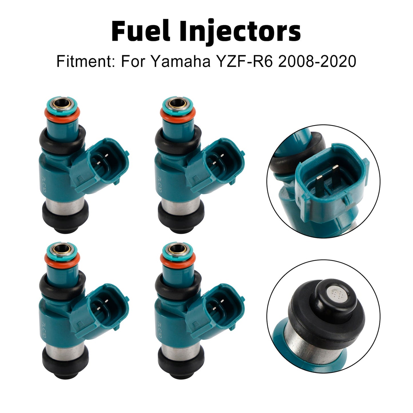 Iniettori di carburante Yamaha YZFR6 YZF-R6 2008-2020 4pezzi 13S-13761-00-00