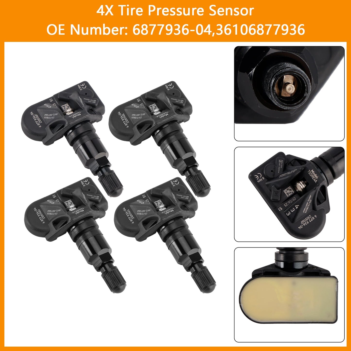4X Sensore di pressione pneumatici 6877936 per BMW Serie 5 G30 G31 F40 Serie 3 G20 G21
