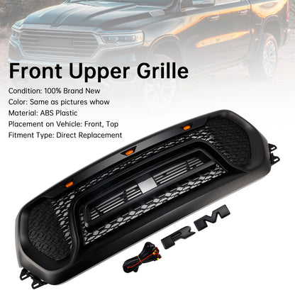 Griglia superiore del cofano a nido d'ape nera per Dodge Ram 1500 2019-2024