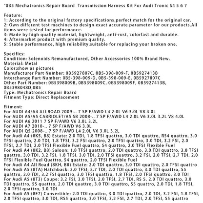 Kit cablaggio trasmissione scheda di riparazione meccatronica AUDI A7 7 SP F/AWD V6 3.0L 0B5 dal 2010 in poi