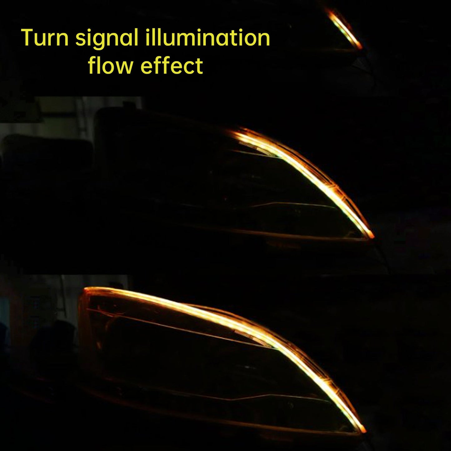 Striscia per sopracciglia con luce iridescente per fari a LED per auto ultrasottili con telecomando da 45 cm