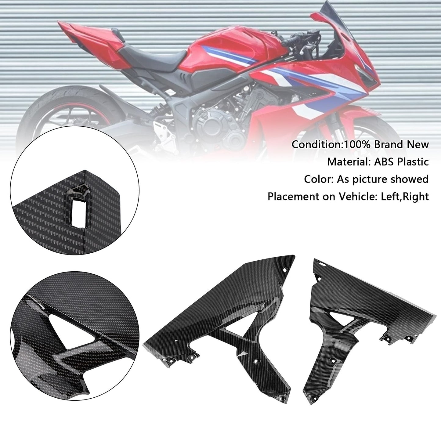 Carenatura laterale del pannello del telaio della carenatura per Honda CBR650R 2024-2025