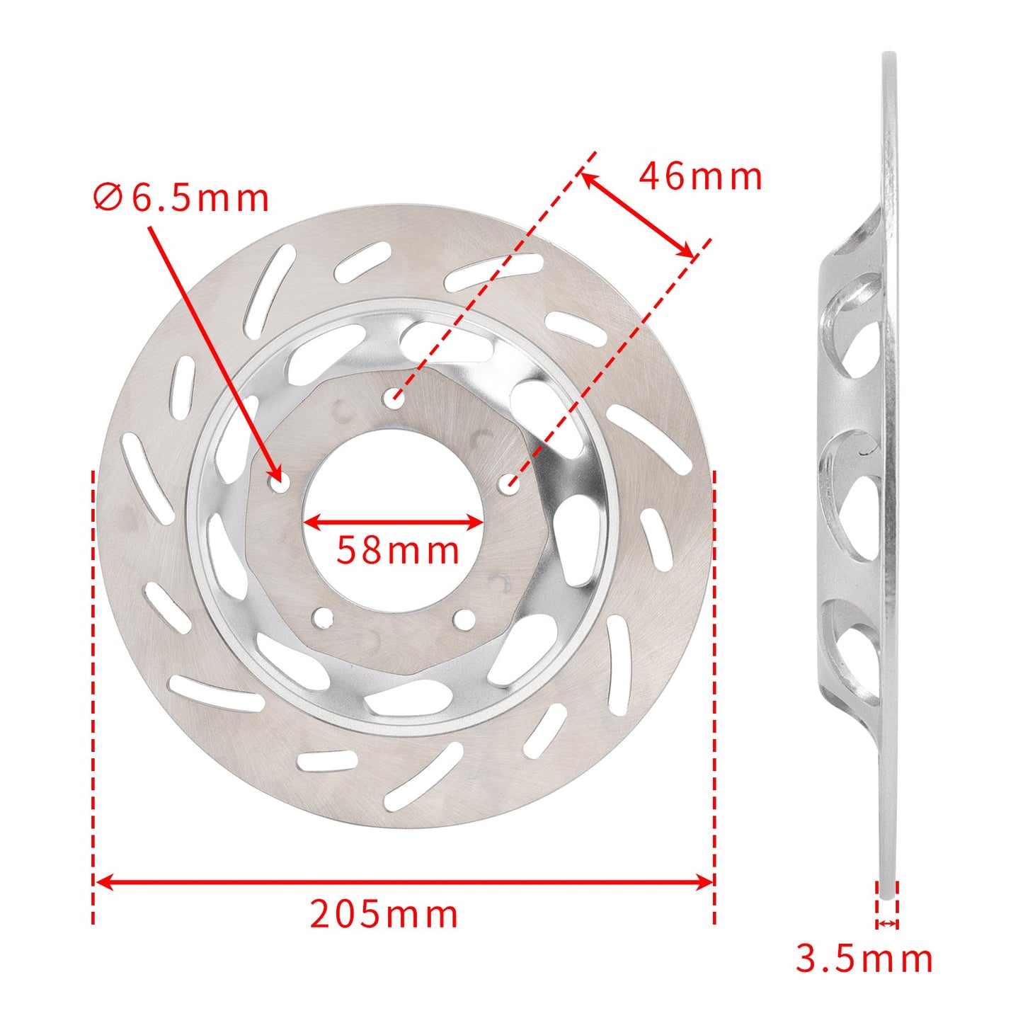 Disco freno anteriore pieno da 205 mm per Honda CG 125 CG125