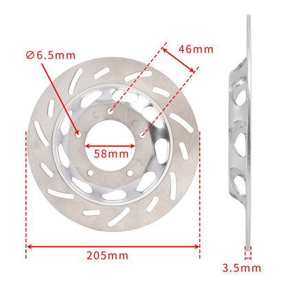 Disco freno anteriore pieno da 205 mm per Honda CG 125 CG125