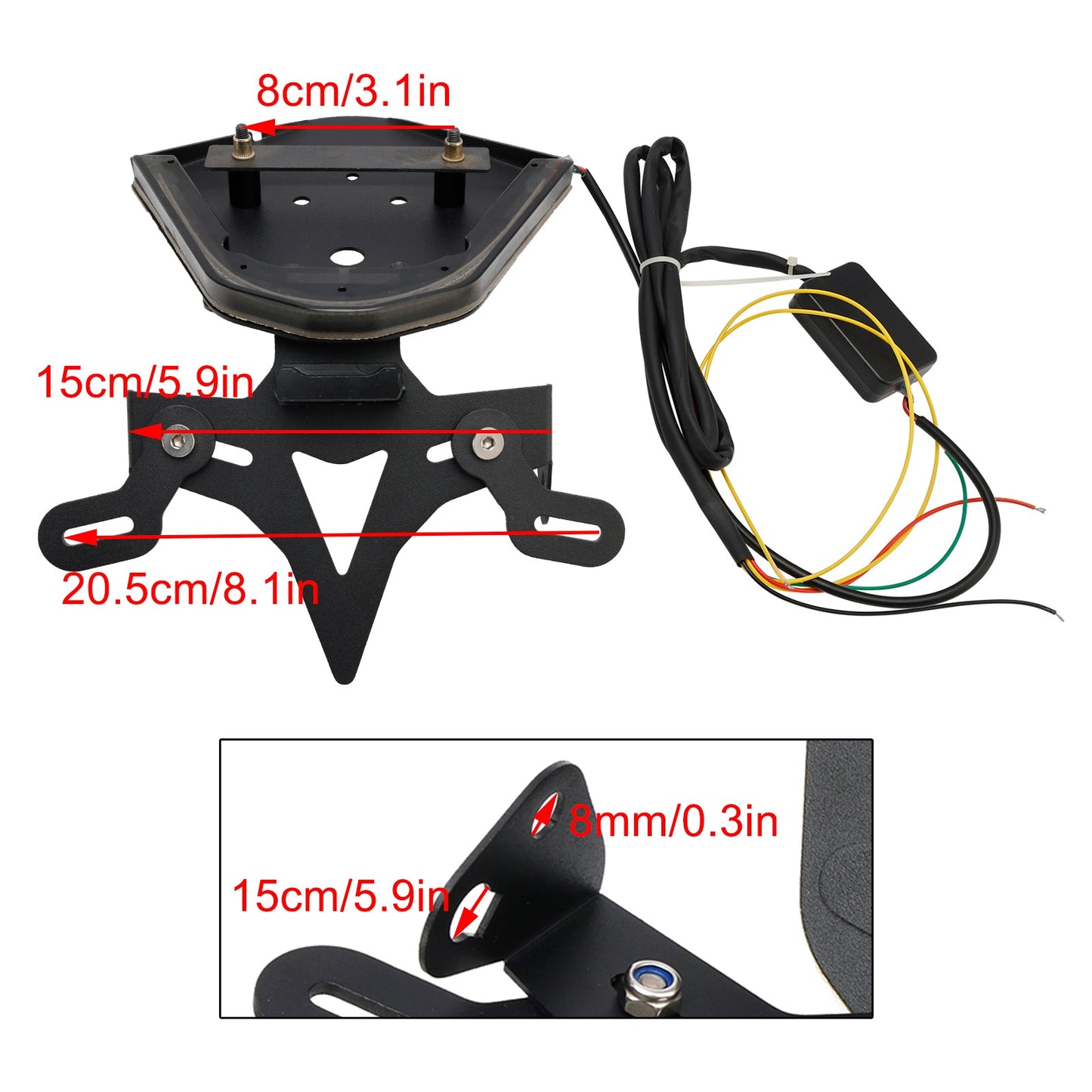 Supporto per targa in lega di alluminio per BMW S1000RR 2021-2024