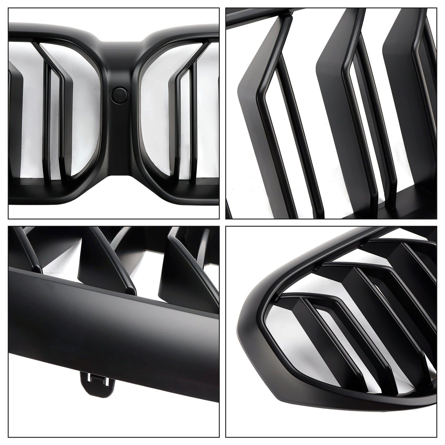 Griglia anteriore a doppio rene con doppie stecche nere opache per BMW G30 G31 LCI 2021-2024