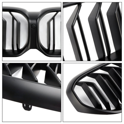 Griglia anteriore a doppio rene con doppie stecche nere opache per BMW G30 G31 LCI 2021-2024
