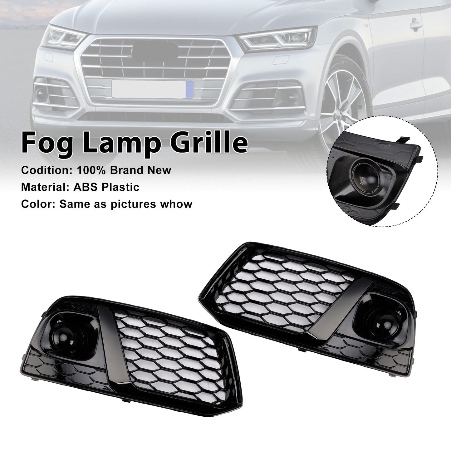 Griglia fendinebbia anteriore a nido d'ape nera Audi Q5 SQ5 2018 2019