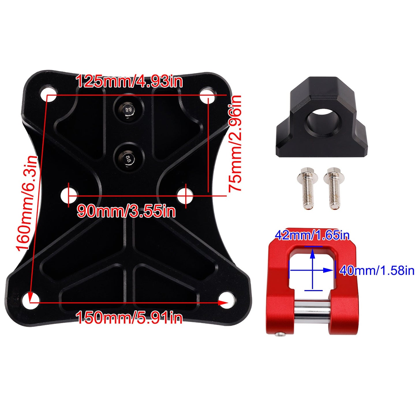 Piastra di traino posteriore con gancio e anello a D da 3/4"" compatibile con Yamaha Maverick X3 900 X Max