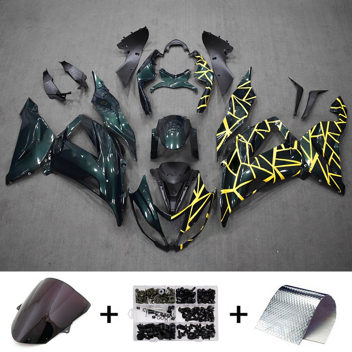 Kit carenatura iniezione in plastica ABS adatto per Kawasaki ZX6R 636 2013-2018