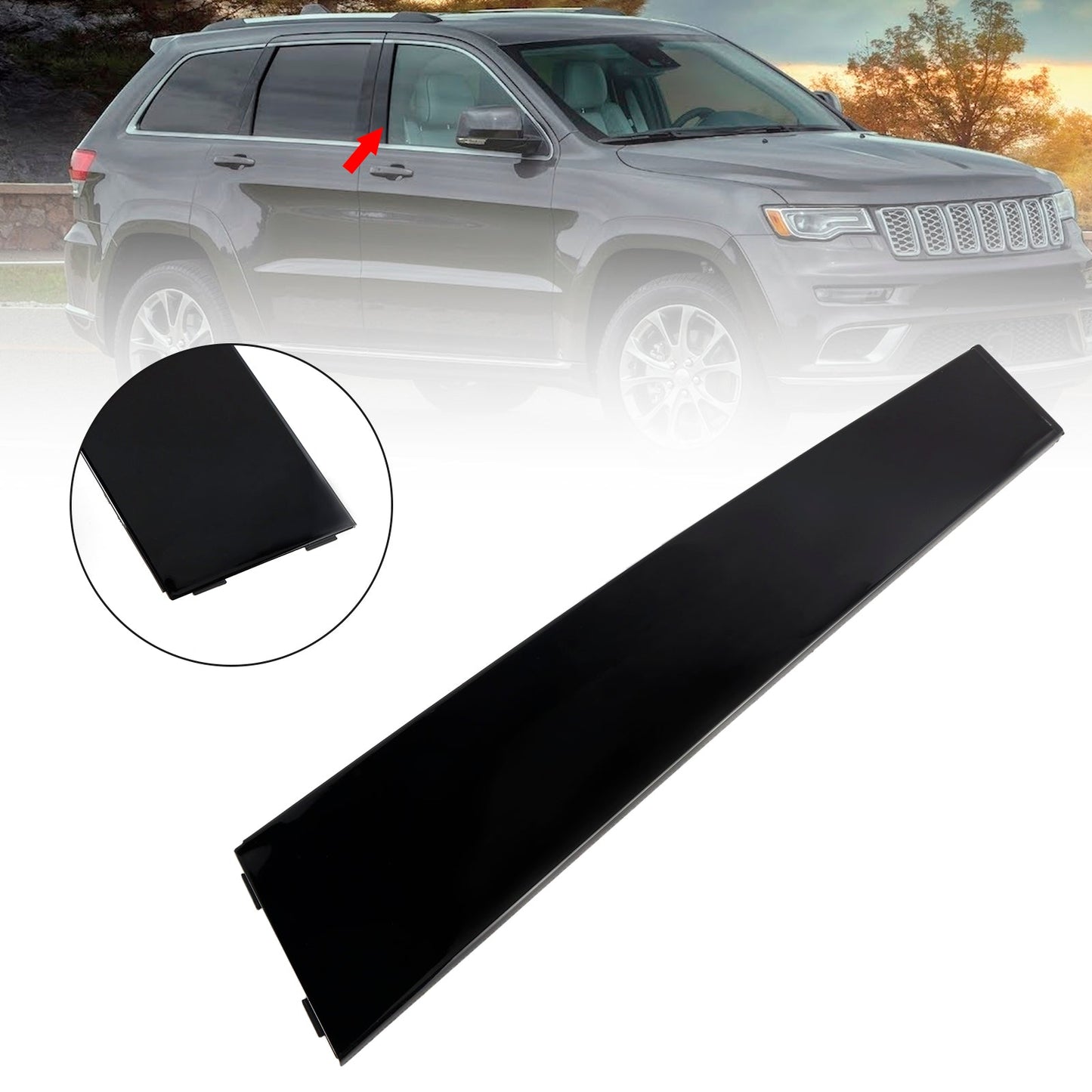 Applique per finestrino montante portiera anteriore destra B 57010444 per Jeep Cherokee 11-21