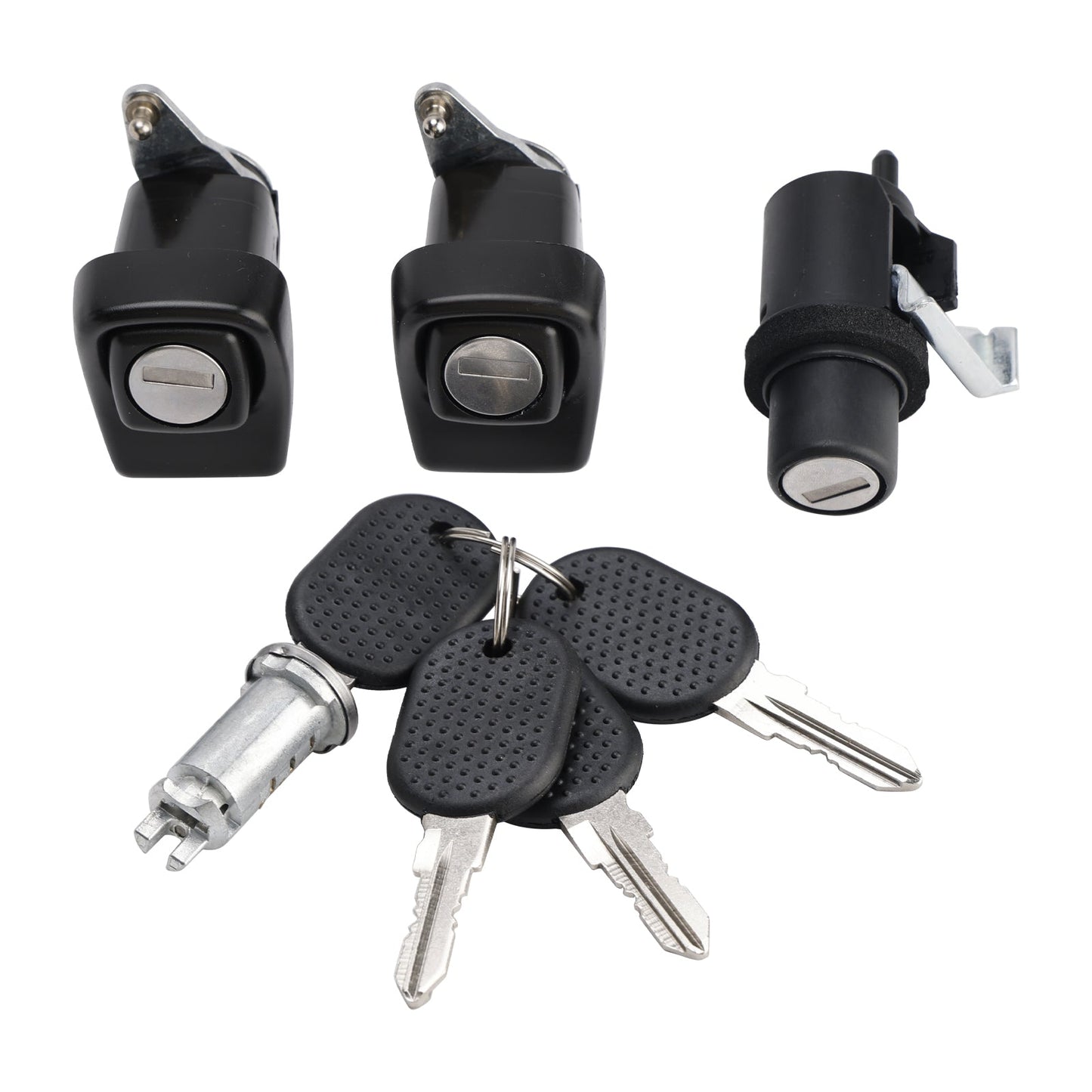Kit Serratura Porta Destra e Sinistra + Cofano + Cilindro + 4 Chiavi Per Fiat Panda 85/104