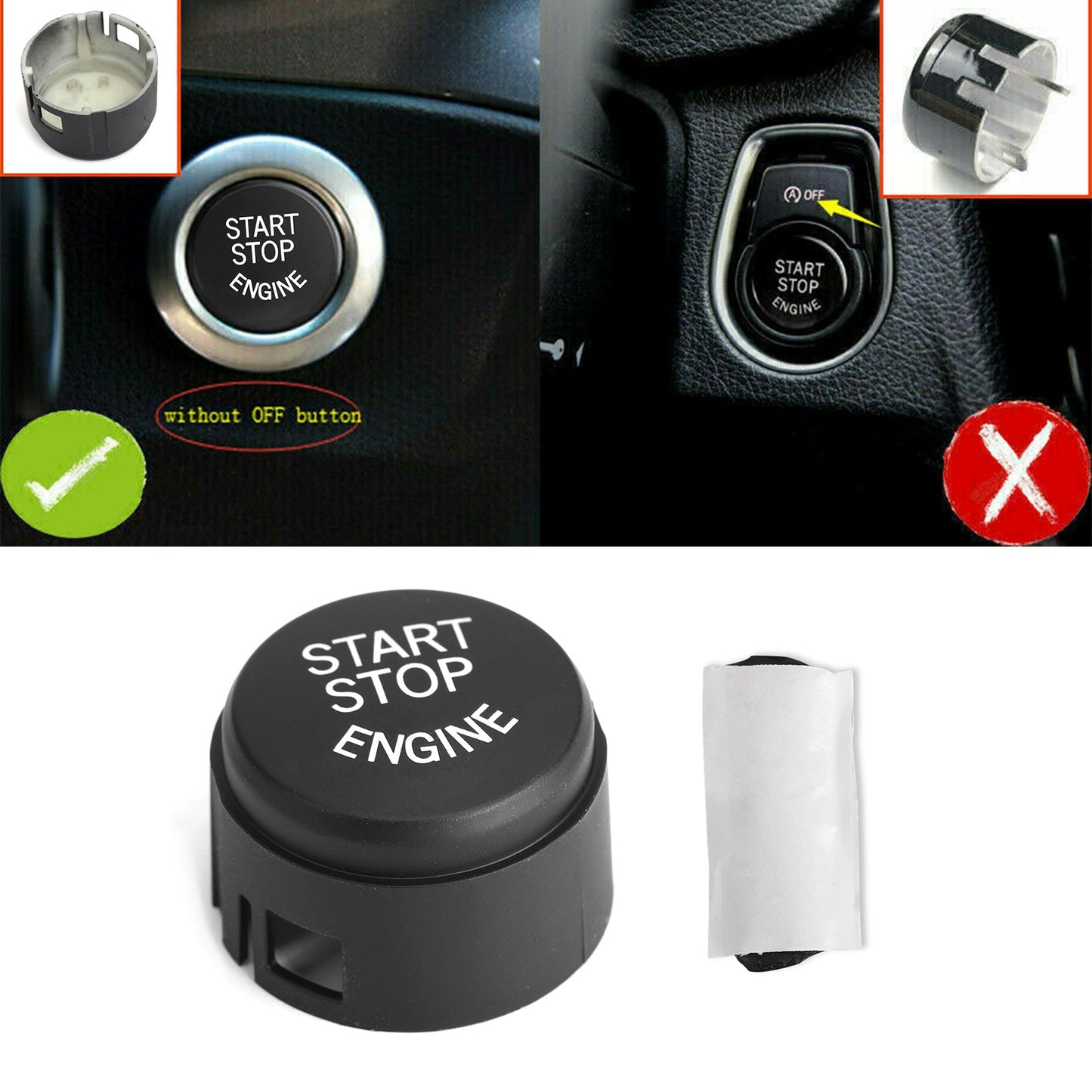 Pulsante di avviamento e arresto del motore nero per BMW F31 F30 F21 F20 F15 F25