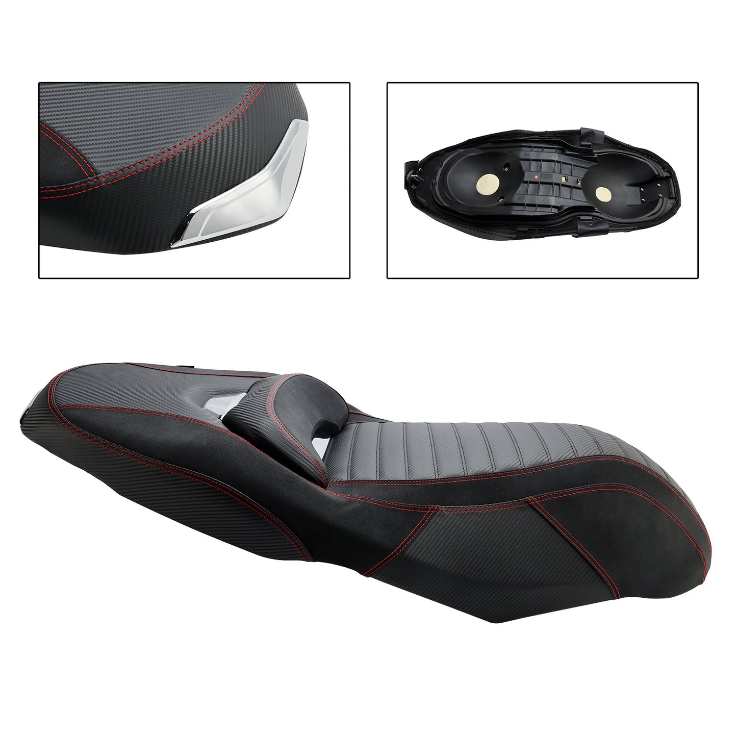 Sella passeggero completa per pilota Yamaha X-Max 300 2023-2025 con cuscino rosso