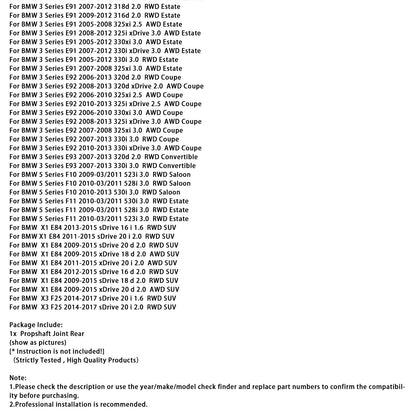 Giunto albero trasmissione posteriore 26117527392 per BMW Serie 1 3 5 E81 E90 F10 X1 E84 X3 F25