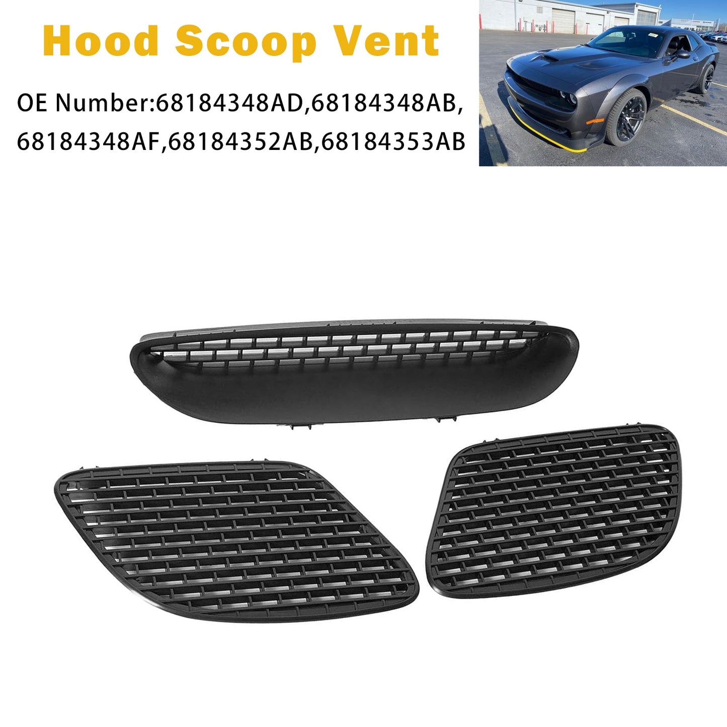 Presa d'aria sul cofano 68184348AD per Dodge Challenger SRT 15-18 R/T Scat 2019-2023