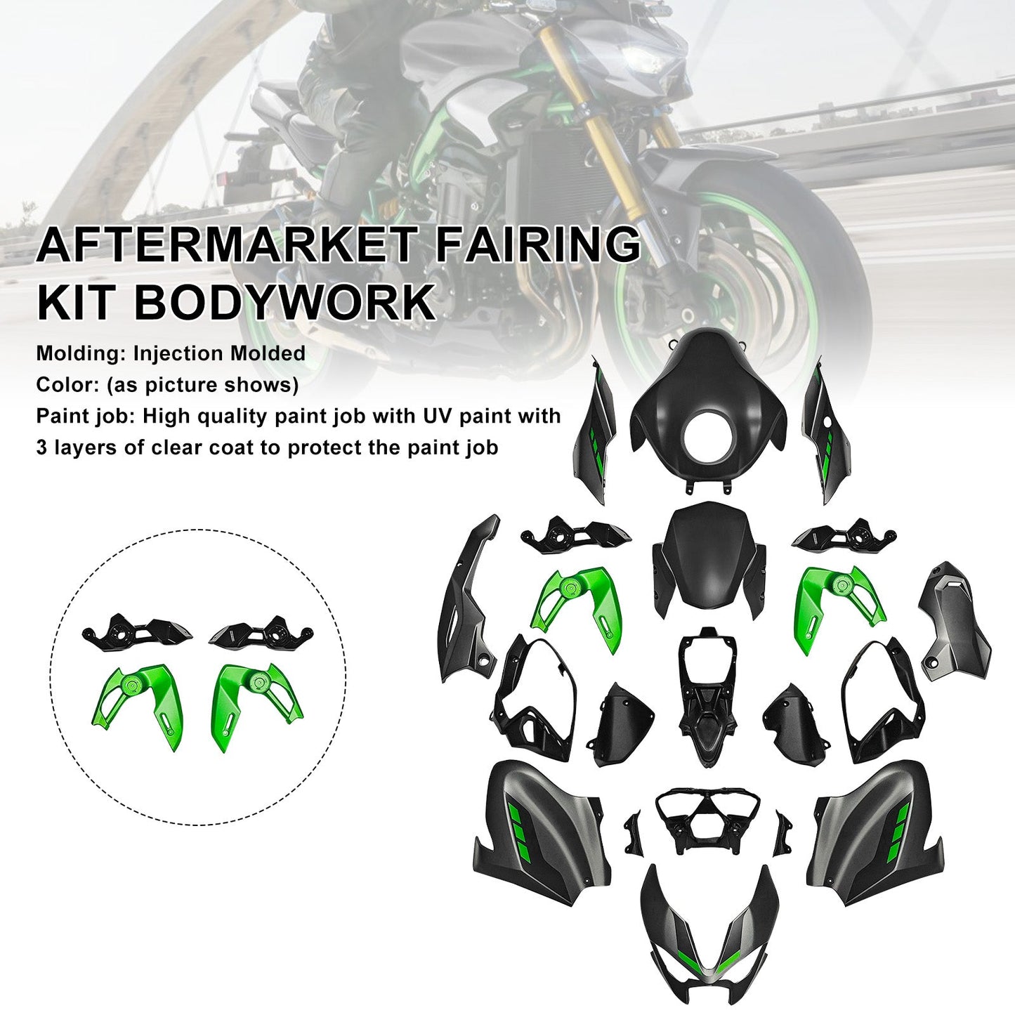 Kit di carene stampate a iniezione per Kawasaki Z900 2025-2026