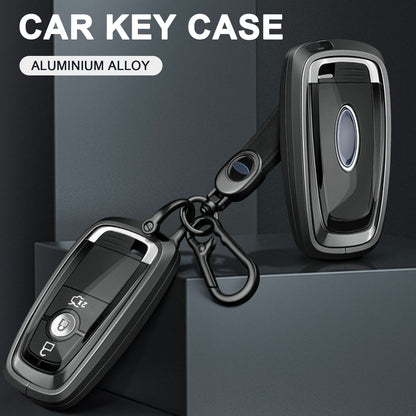 Custodia per chiave auto in TPU nero in lega di alluminio con fibbia per Ford
