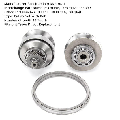 Kit pulegge trasmissione MITSUBISHI TOPPO L3 0.7L 2013 con cinghia e catena 30 denti JF015E RE0F11A
