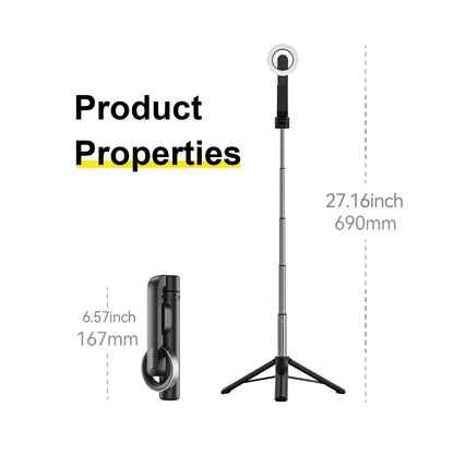 Mini bastone per selfie magnetico per telefono cellulare Magesafe Bluetooth in lega di alluminio con treppiede